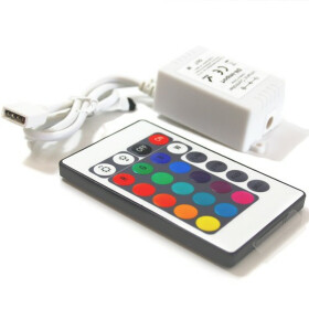 RGB Controller mit 24 Tasten Fernbedienung 1 Ausgang f&uuml;r RGB Leisten