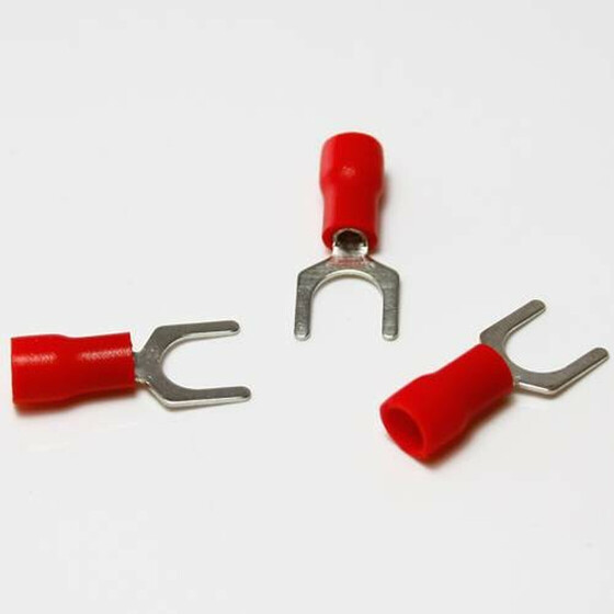 Gabelkabelschuhe / Kabelschuhe M6 rot 0,5-1,5mm&sup2; - 10er-Pack