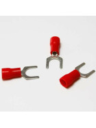 Gabelkabelschuhe / Kabelschuhe M6 rot 0,5-1,5mm&sup2; - 10er-Pack