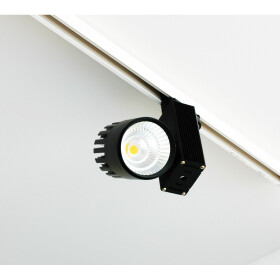 30W LED Stromschienenstrahler für Euroschiene 2700K schwarz Ra90 Strahler schwenkbar warmweiß Schienenstrahler Leuchte Lampe 3 Phasen Stromschiene