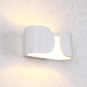Taloya LED 6W Wandlampe Treppenbeleuchtung Aluminium Weiß runde C-Form Innen Neutralweiß Up Down Kegelform