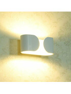 Taloya LED 6W Wandlampe Treppenbeleuchtung Aluminium Weiß runde C-Form Innen Neutralweiß Up Down Kegelform