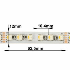 DEMODU® PREMIUM 24V LED Streifen RGBW 4 in 1 5m 96 SMD/m 5050 IP20 dimmbar