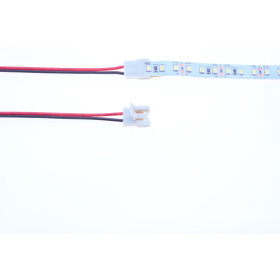8mm LED Streifen Anschlußkabel 14cm Kabel einfarbig schwarz rot