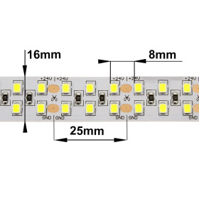 DEMODU® PREMIUM 24V LED Streifen Tageslicht 6000K 10m 240 SMD/m 2835 IP20 dimmbar