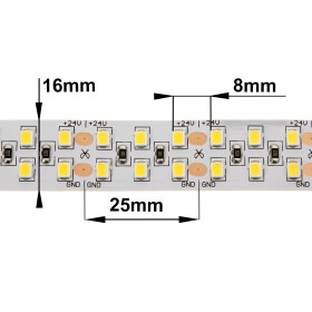 DEMODU® PREMIUM 24V LED Streifen Neutralweiß 4000K 10m 240 SMD/m 2835 IP20 dimmbar