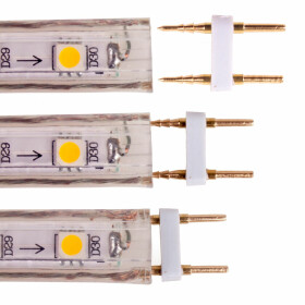 Verbinder 2-Pin für 230V 6mm SMD Streifen Leiste, Adapter, Stecker, Kupplung