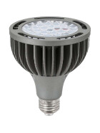 PAR30 24Watt LED Leuchtmittel E27 passivgekühlt mit grauem Gehäuse 2700K 25° Ra>90