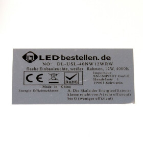 Dimmbar 12W Ultraslim Spot LED Panel wei&szlig; &Oslash;...