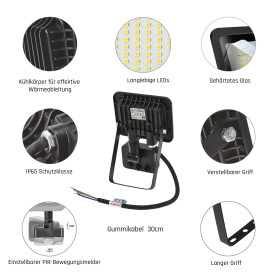 NOCTIS LUX 2 SMD 230V 10W IP44 NW black with sensor