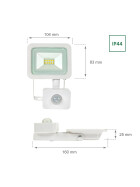 NOCTIS LUX 2 SMD 230V 10W IP44 WW WHITE WITH SENSOR