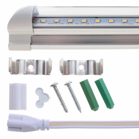 LED Lichtbandsystem T8-Stil steckbar, ultraleicht und schlank 150x3cm 5000K 30W 4500lm kaltweiß opal milchglas