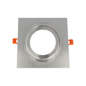 Aluminium-Einbaustrahler AR111 eckig schwenkbar silber
