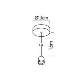 LED line® Jute Pendelleuchtenhalter 1,5 Meter 1xE27