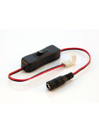 LED line® Stecker für LED-Streifen CLICK CONNECTOR single 8 mm 2 PIN mit einem Kabel für die DC-Buchse und den Schalter