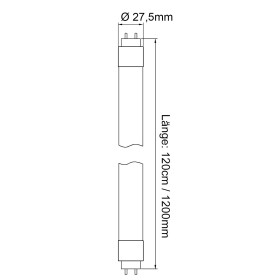 DEMODU® T8 LED Nano Röhre 150lm/w 18W 120cm tageslichtweiß 6000K wie 36W G13 Leuchtstoffröhre Ersatz