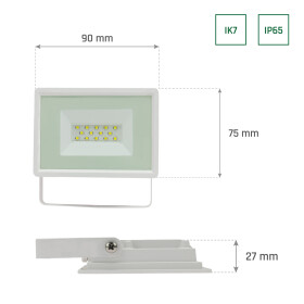 NOCTIS LUX 3 FLOODLIGHT 10W NW 230V IP65 90X75X27MM WHITE
