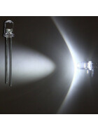 LED tageslichtweiß 5mm wasserklar inkl. Widerstand hell 20° - 10er-Pack