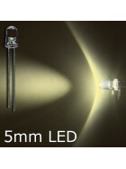 LED warmweiß 5mm wasserklar inkl. Widerstand hell 20° - 10er-Pack