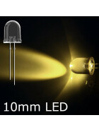 LED warmweiß 10mm wasserklar inkl. Widerstand hell 20° - 10er-Pack