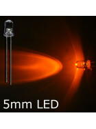 LED orange 5mm wasserklar inkl. Widerstand hell 20° - 10er-Pack