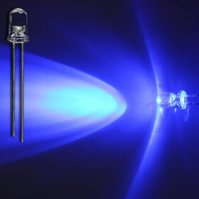 LED blau 5mm wasserklar inkl. Widerstand hell 20° - 10er-Pack