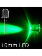 LED grün 10mm wasserklar inkl. Widerstand hell 20°