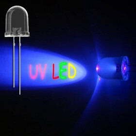 LED UV 10mm wasserklar inkl. Widerstand hell 20°
