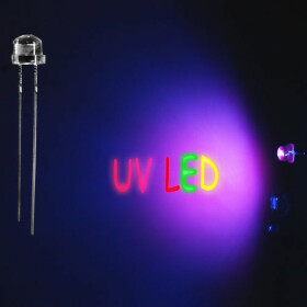 LED 5mm UV weitwinkel 120&deg; inkl. Widerstand