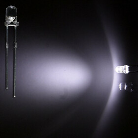 Blink-LED tageslichtweiß 3mm wasserklar inkl. Widerstand hell 20° - 10er-Pack