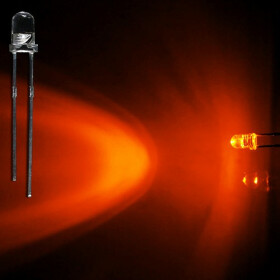 Blink-LED orange 3mm wasserklar inkl. Widerstand hell 20° - 10er-Pack