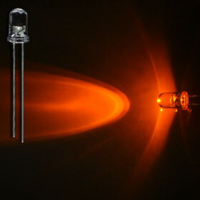 Blink-LED orange 5mm wasserklar inkl. Widerstand hell 20&deg; - 10er-Pack