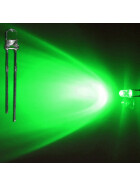 Blink-LED grün 3mm wasserklar inkl. Widerstand hell 20° - 10er-Pack