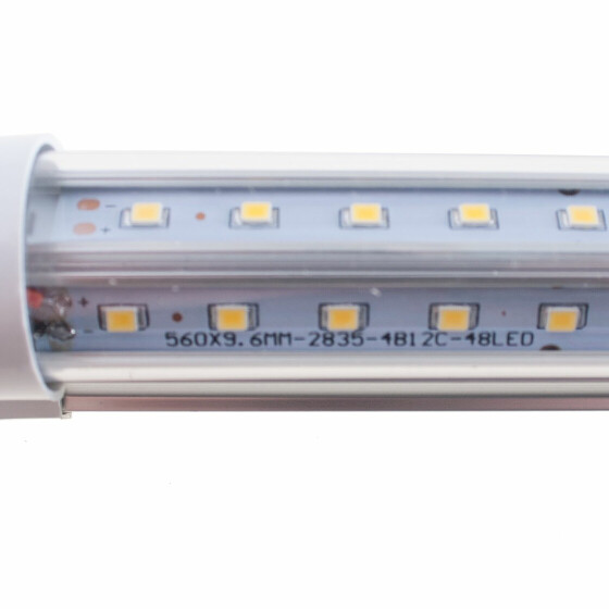LED Lichtbandsystem T8-Stil steckbar, ultraleicht und schlank 60x3cm 3000K 18W 1800lm warmwei&szlig; zwei Boards