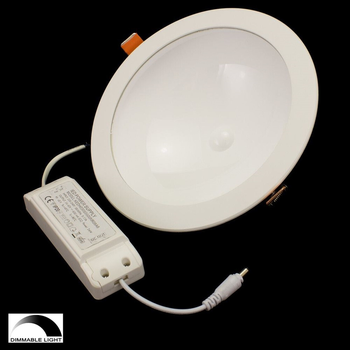 Dimmbare LED UFO indirekte Deckenlampe 24W weiß, rund Einbaustrahler