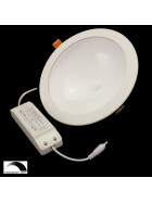 Dimmbare LED UFO indirekte Deckenlampe 24W weiß, rund Einbaustrahler Ø 18cm 3200K warmweißes Licht, Lampe, Leuchte