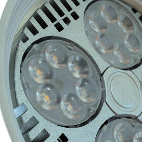LED Strahler 35W schwarz schwenkbar E27 warmwei&szlig; 3300K Stromschienenstrahler Leuchte f&uuml;r Euroschiene Schienenstrahler