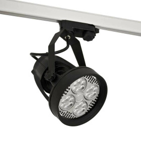 LED Strahler 35W schwarz schwenkbar E27 warmweiß 3300K Stromschienenstrahler Leuchte für Euroschiene Schienenstrahler