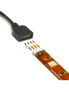3m Verbindungskabel für 12V und 24V SMD LED RGB Streifen in weiß oder schwarz