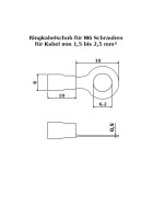 Ringkabelschuhe M6 rot 0,5-1,5mm² - 10er Pack